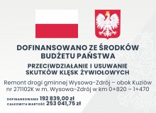 Remont drogi gminnej Wysowa-Zdrój – obok Kuziów nr 271102K w m. Wysowa-Zdrój w km 0+820 – 1+470